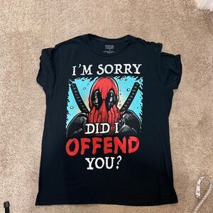 Marvel Deadpool 'I'm‎ Sorry Did I Offend You?' Graphic T-Shirt Black Comic SZ L